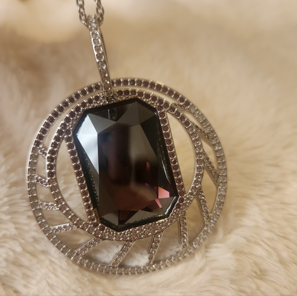 Swarovski Retired Purple Pendant Necklace